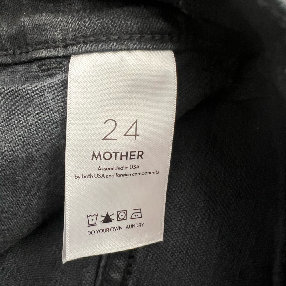 MOTHER The Carpenter Roller High Rise Utility Jogger Black Jeans size 24 - Picture 12 of 15